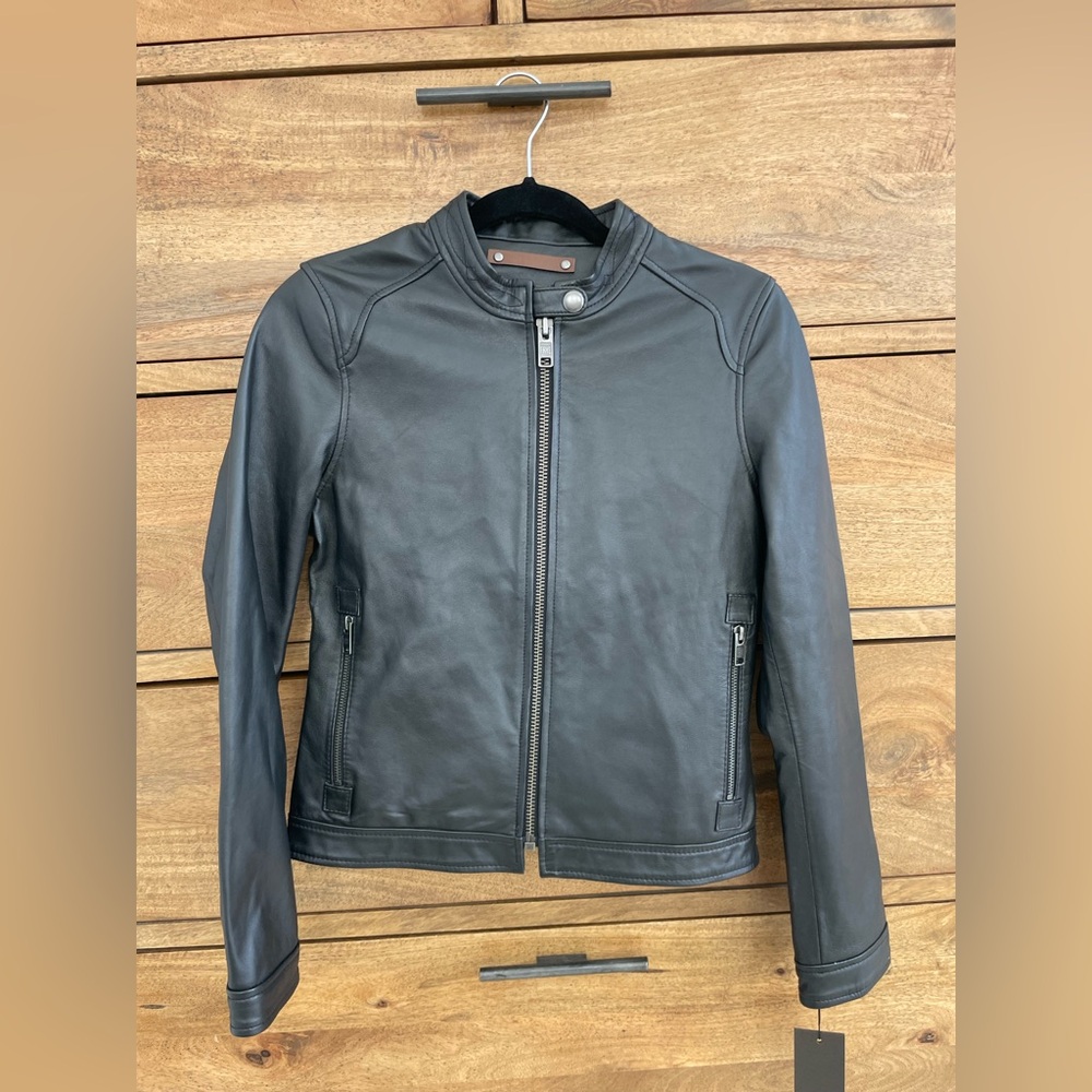 Frye Black Lamb Leather Jacket